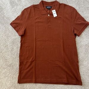 Express Men's Warm Brow Polo Shirt Size Medium
